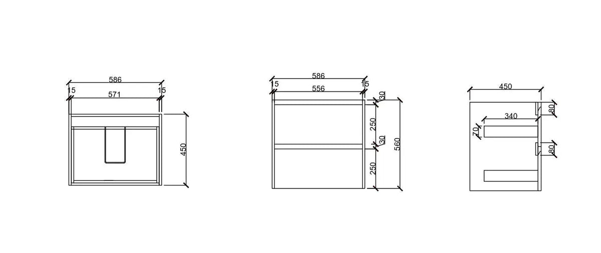 HERA 600mm Wall-Hung Vanity - Tas Oak mercioaustralia