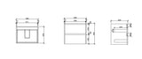 HERA 600mm Wall-Hung Vanity - Black Oak mercioaustralia