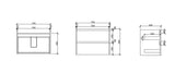 HERA 750mm Wall-Hung Vanity - Black Oak mercioaustralia