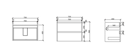 HERA 750mm Wall-Hung Vanity - Black Oak mercioaustralia