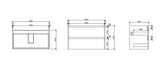 HERA 900mm Wall-Hung Vanity - Black Oak mercioaustralia