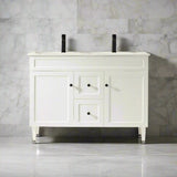 Harrington Floor PVC Cabinet Vanity 1200mm (Matte White) (Double Bowl) Poseidon