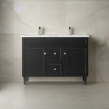 Harrington Floor PVC Cabinet Vanity 1200mm (Matte Black) (Double Bowl) Poseidon