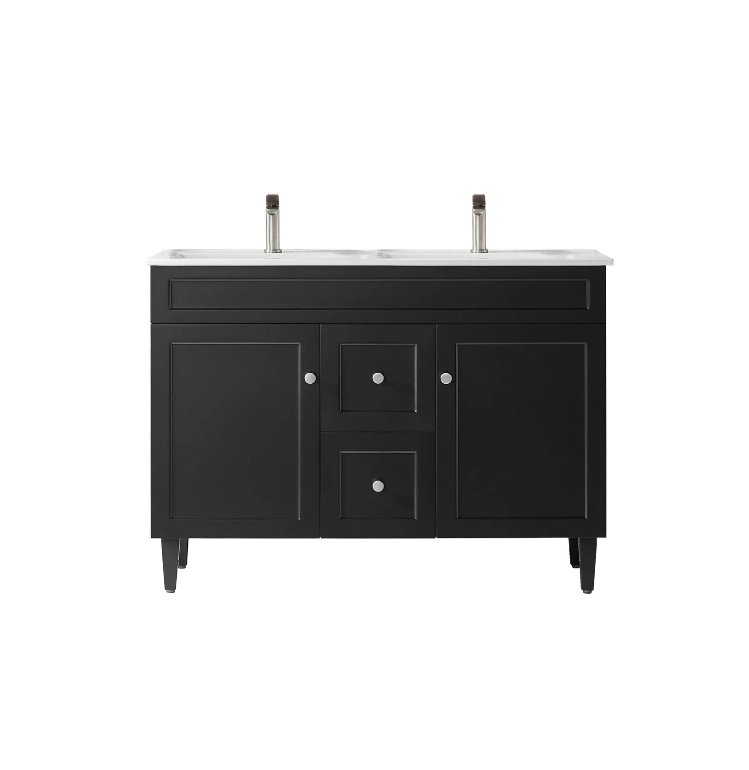Harrington Floor PVC Cabinet Vanity 1200mm (Matte Black) (Double Bowl) Poseidon