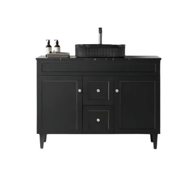 Harrington Floor PVC Cabinet Vanity 1200mm (Matte Black) (Double Bowl) Poseidon