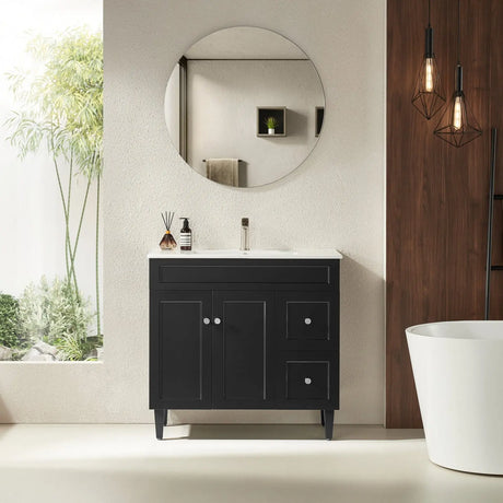 Harrington Freestanding PVC Vanity 900mm (Matte Black) Poseidon