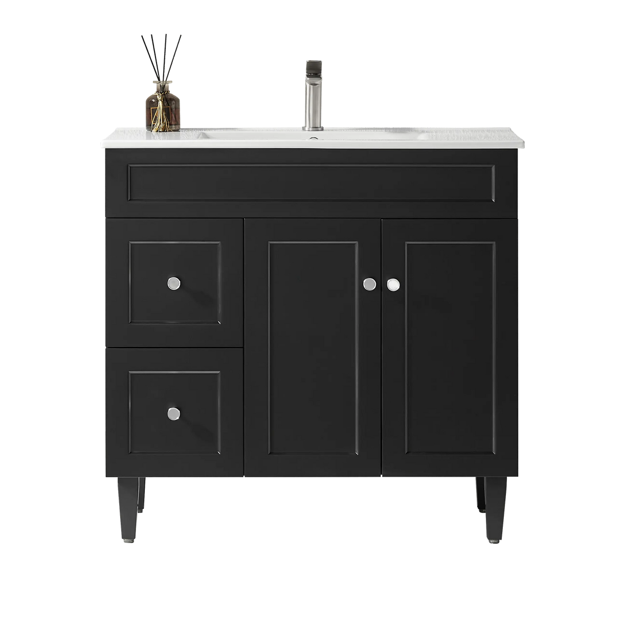Harrington Freestanding PVC Vanity 900mm (Matte Black) Poseidon