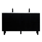 Brighton Freestanding Vanity 1500mm (Single/Double Bowl) (Matte Black) Poseidon