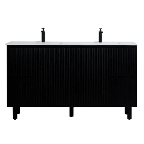 Brighton Freestanding Vanity 1500mm (Single/Double Bowl) (Matte Black) Poseidon