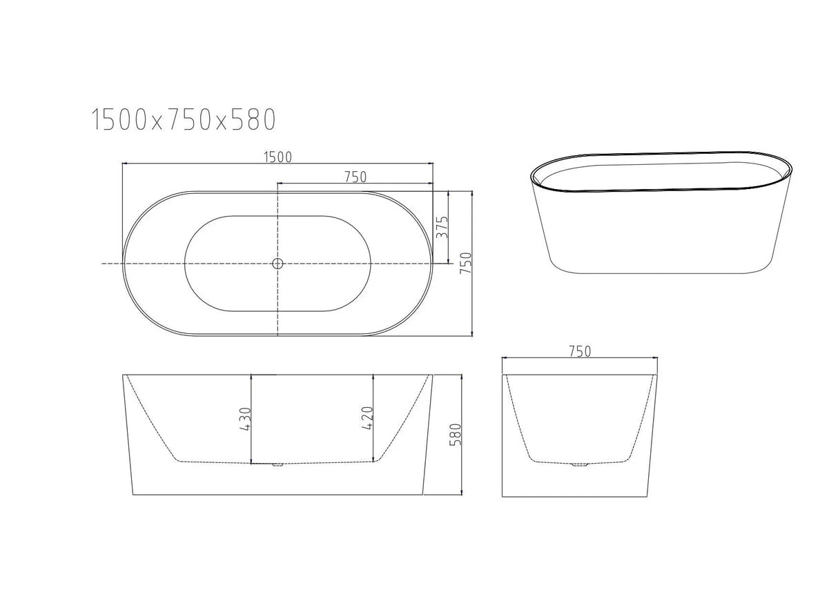 ISEO Freestanding Bathtub - Gloss White mercioaustralia