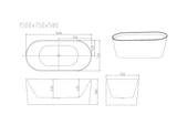 ISEO Freestanding Bathtub - Gloss White mercioaustralia