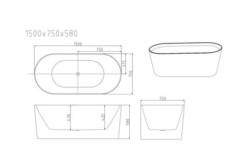 ISEO Freestanding Bathtub - Gloss White mercioaustralia