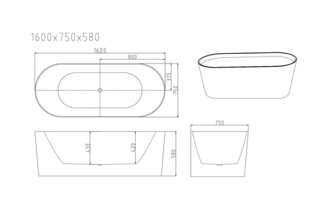 ISEO Freestanding Bathtub - Gloss White mercioaustralia