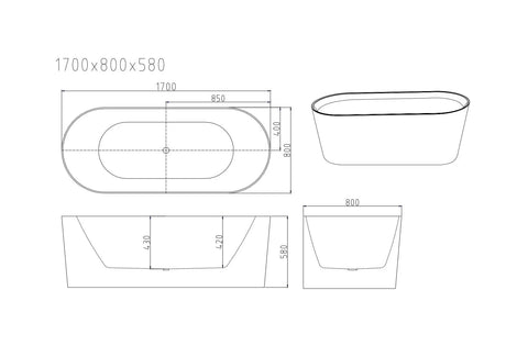 ISEO Freestanding Bathtub - Gloss White mercioaustralia
