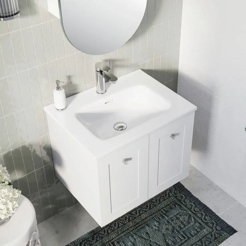 Joli Gloss Full Depth Ceramic Basin Top 600mm 1TH fienza