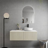 Bellevue PVC Slim Wall Hung Vanity 1200mm (Single/ Double Bowl) (Coastal Oak) Poseidon