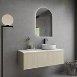 Bellevue PVC Slim Wall Hung Vanity 1200mm (Single/ Double Bowl) (Coastal Oak) Poseidon
