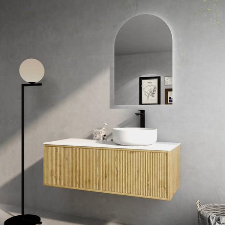 Bellevue PVC Slim Wall Hung Vanity 1200mm (Single/ Double Bowl) (Prime Oak) Poseidon