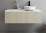 Bellevue PVC Slim Wall Hung Vanity 1200mm (Single/ Double Bowl) (Coastal Oak) Poseidon