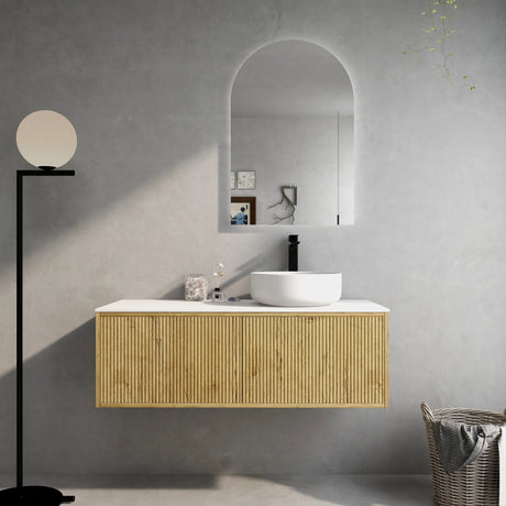 Bellevue PVC Slim Wall Hung Vanity 1200mm (Single/ Double Bowl) (Prime Oak) Poseidon