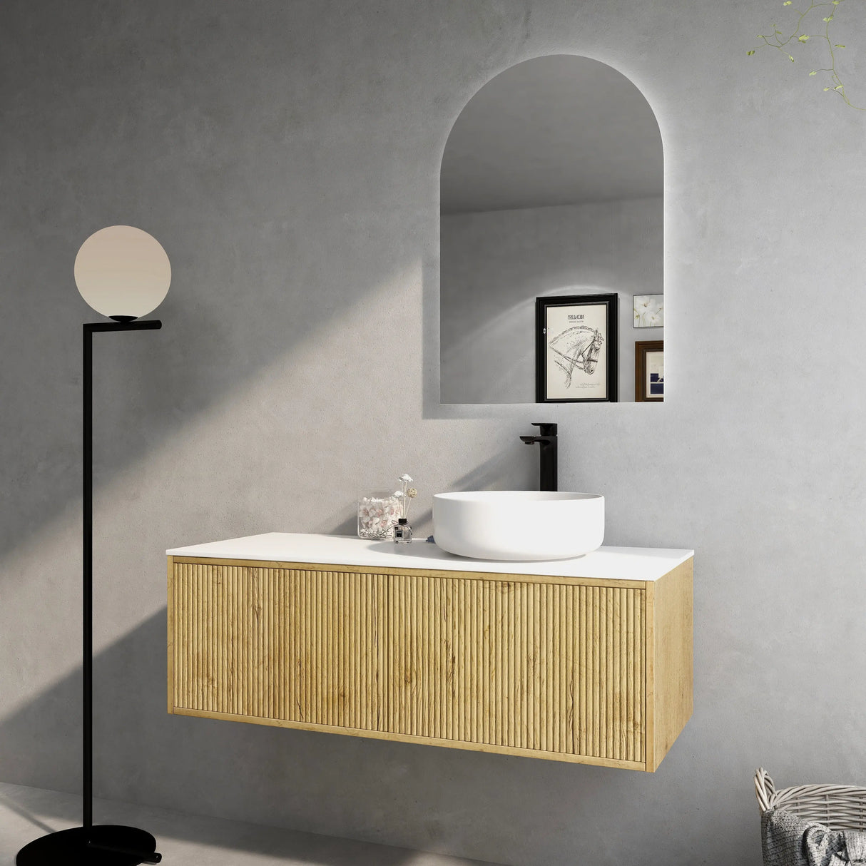 Bellevue PVC Wall Hung Vanity 1200mm (Single Bowl/Double Bowl) (Prime Oak) Poseidon