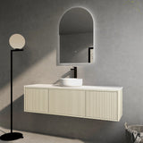 Bellevue Slim PVC Wall Hung Vanity 1500mm (Single/Double Bowl) (Coastal Oak) Poseidon