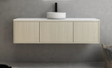 Bellevue Slim PVC Wall Hung Vanity 1500mm (Single/Double Bowl) (Coastal Oak) Poseidon