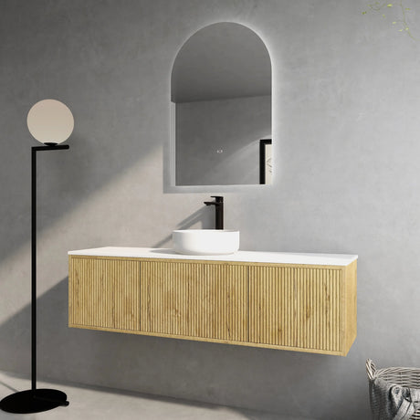 Bellevue Slim PVC Wall Hung Vanity 1500mm (Single/Double Bowl) (Prime Oak) Poseidon