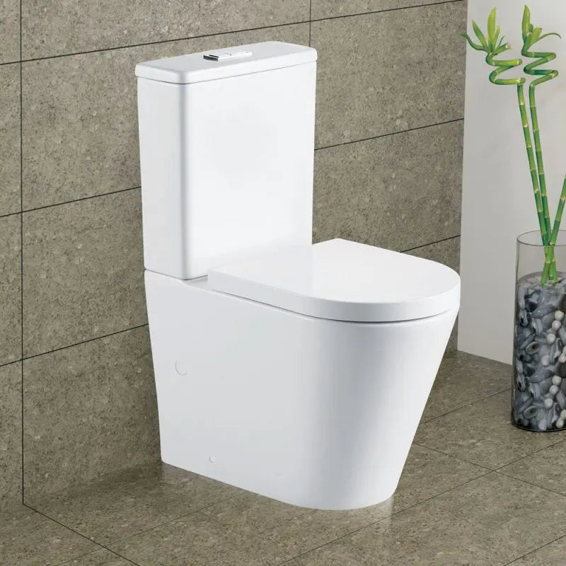 Aluca Tornado Flush Back-to-Wall Toilet Suite, Gloss White fienza