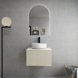 Bellevue PVC Wall Hung Vanity 600 (Coastal Oak)-Clearance Poseidon