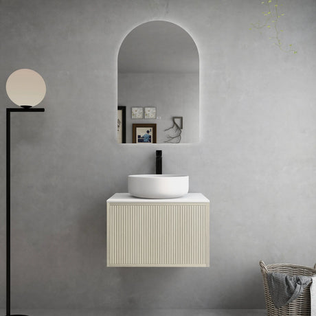 Bellevue PVC Wall Hung Vanity 600 (Coastal Oak)-Clearance Poseidon