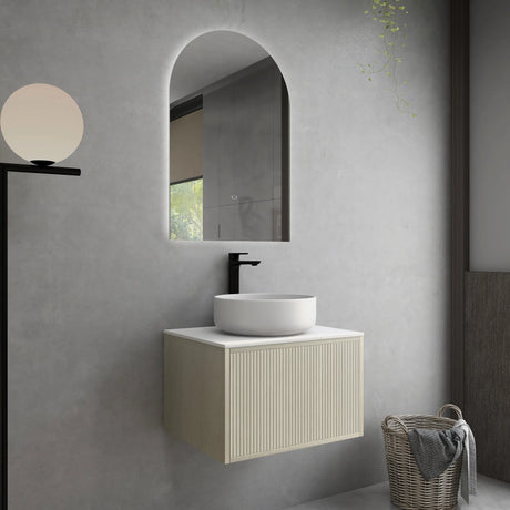 Bellevue Slim PVC Wall Hung Vanity 600 (Coastal Oak) Poseidon