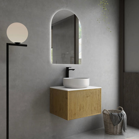Bellevue Slim PVC Wall Hung Vanity 600 (Prime Oak) Poseidon