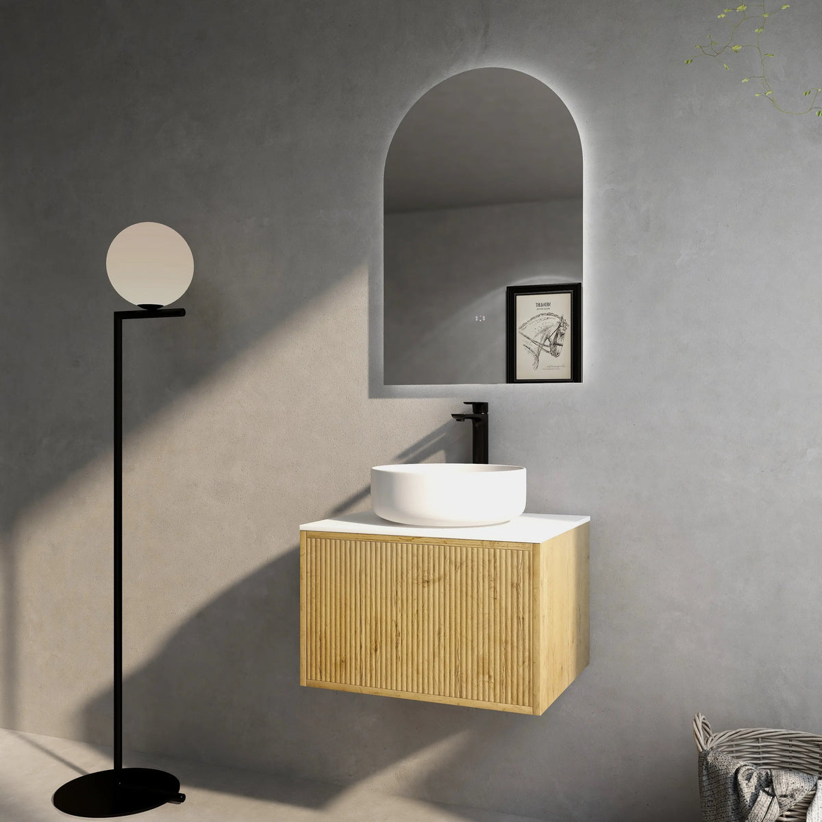 Bellevue PVC Wall Hung Vanity 600 (Prime Oak) Poseidon