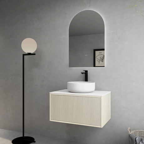 Bellevue PVC Wall Hung Vanity 750 (Coastal Oak)-Clearance Poseidon
