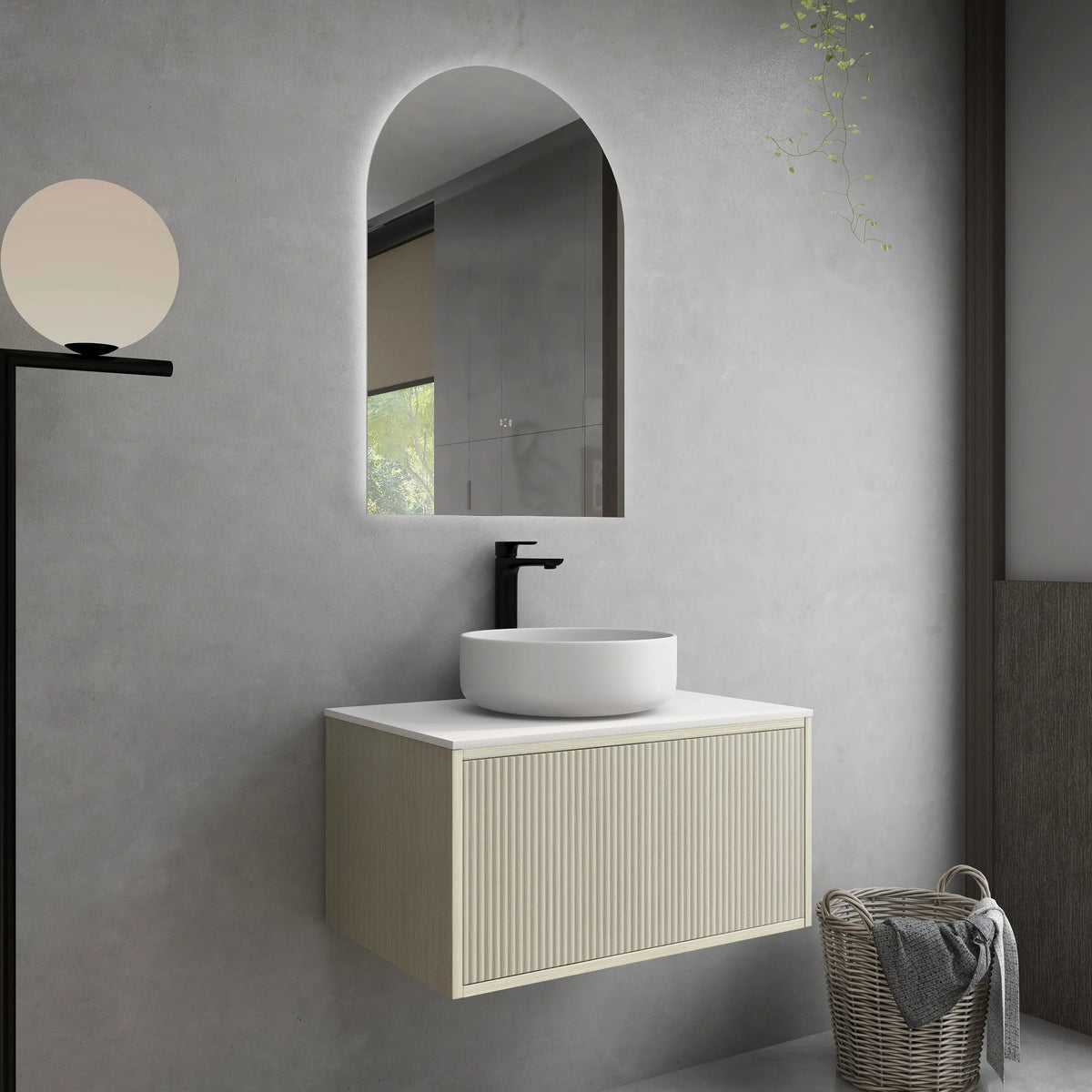 Bellevue PVC Wall Hung Vanity 750 (Coastal Oak)-Clearance Poseidon