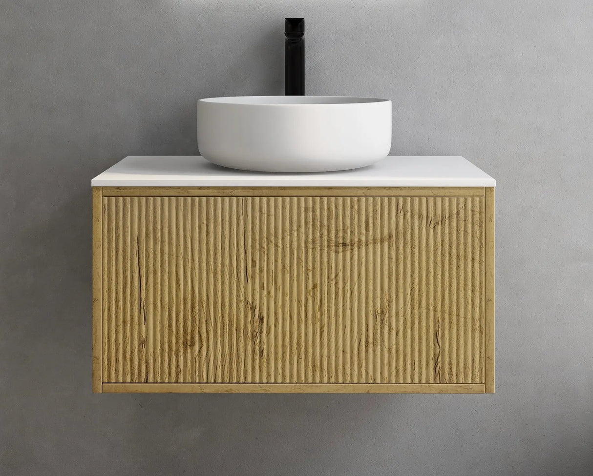 Bellevue PVC Wall Hung Vanity 750 (Prime Oak) Poseidon