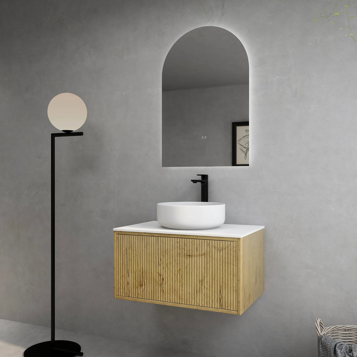 Bellevue PVC Wall Hung Vanity 750 (Prime Oak) Poseidon