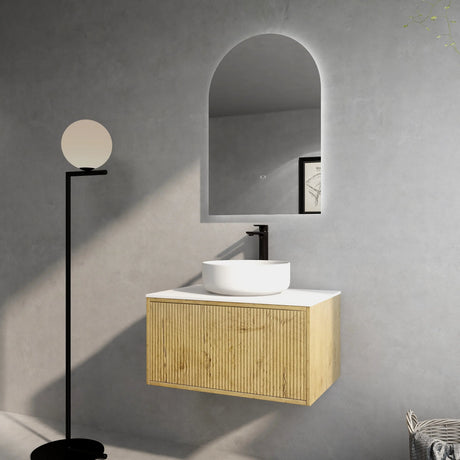 Bellevue Slim PVC Wall Hung Vanity 750 (Prime Oak) Poseidon