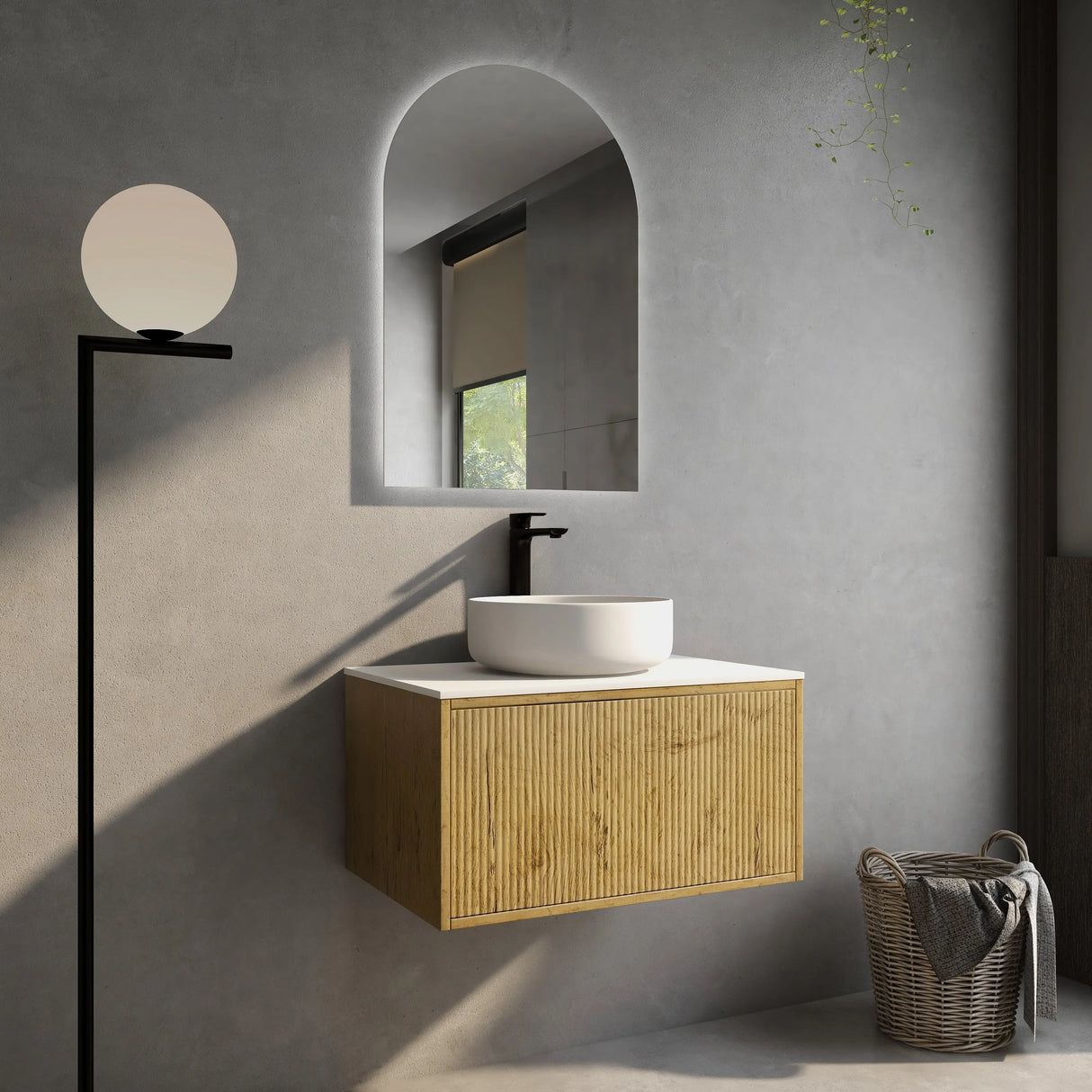 Bellevue PVC Wall Hung Vanity 750 (Prime Oak) Poseidon