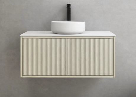 Bellevue Slim PVC Wall Hung Vanity 900 (Coastal Oak) Poseidon