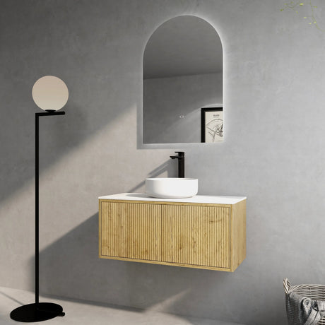 Bellevue Slim PVC Wall Hung Vanity 900 (Prime Oak) Poseidon
