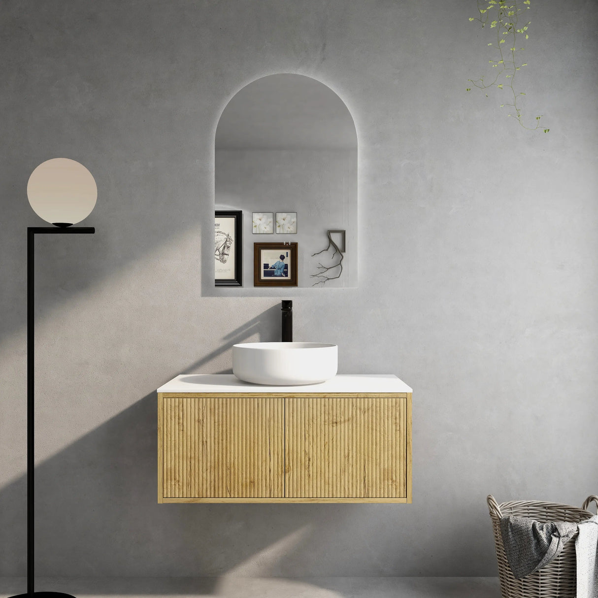 Bellevue PVC Wall Hung Vanity 900 (Prime Oak) Poseidon