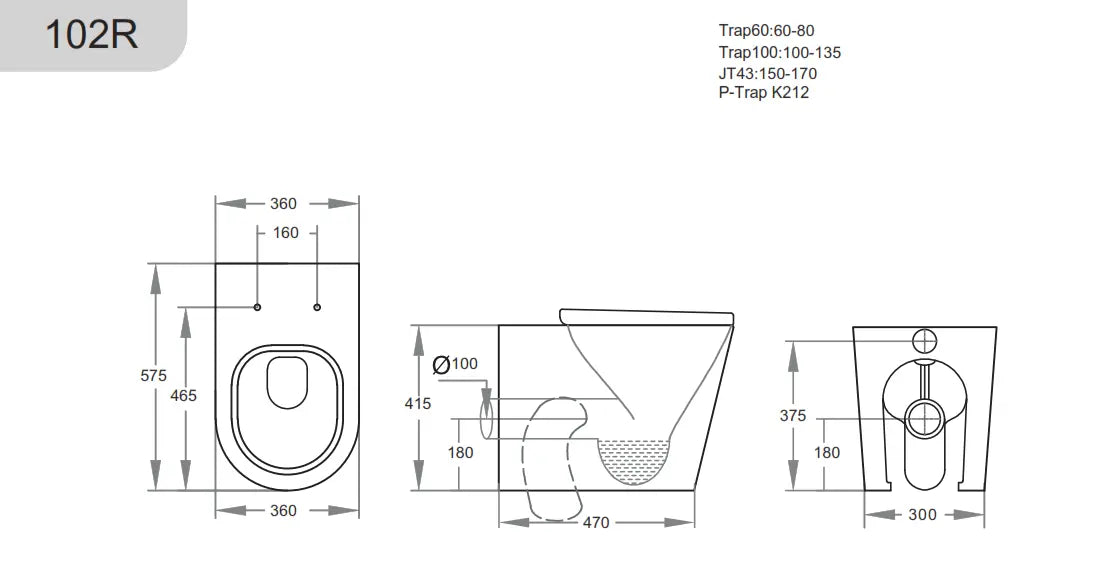 Avis Rimless Wall Faced Floor Pan Poseidonbk