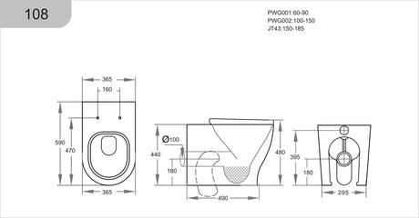 KDK108 Zeus Tornado Rimless Wall Faced Floor Pan Poseidonbk