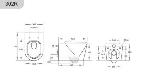 Avis Rimless Wall Hung Pan Poseidonbk