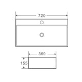 Kube 72M Wall-Hung Slim Rectangular Basin mercioaustralia