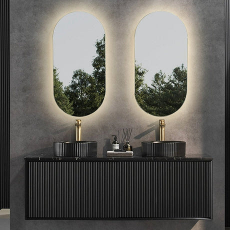 Kirribilli Wall Hung PVC Cabinet Matte Black 1500mm (Single/Double Bowl) - Clearance Poseidon