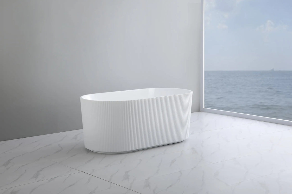 Oval Fluted Freestanding Bath 1500X750X580MM Poseidonbk