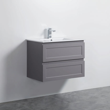 Fremantle PVC Wall Hung Cabinet Vanity 750mm (Matte Grey) Poseidon